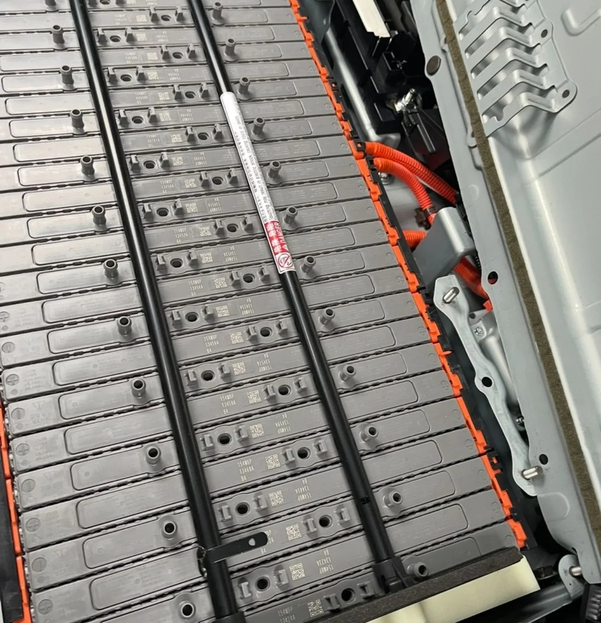 Close view of Japanese-made hybrid battery modules